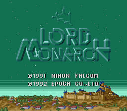 Lord Monarch title screen for Super Famicom